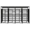 VidaXL Outdoor Kennel with Roof for Dogs Steel 7.37 M² Cage Enclosure 3097949