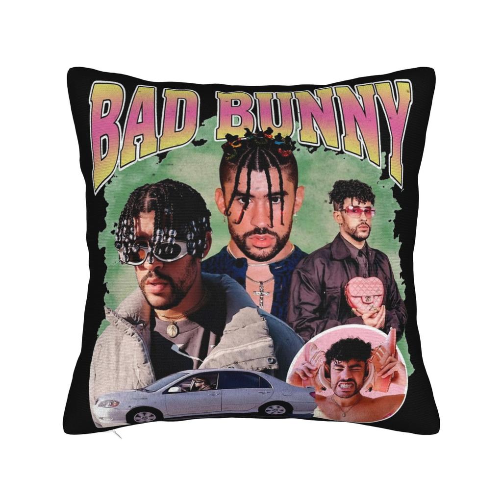 Singer Bad Bunny Pillowcase Doublesided Printing Polyester Cushion Cover Decorative  Throw Pillow Case Cover Home