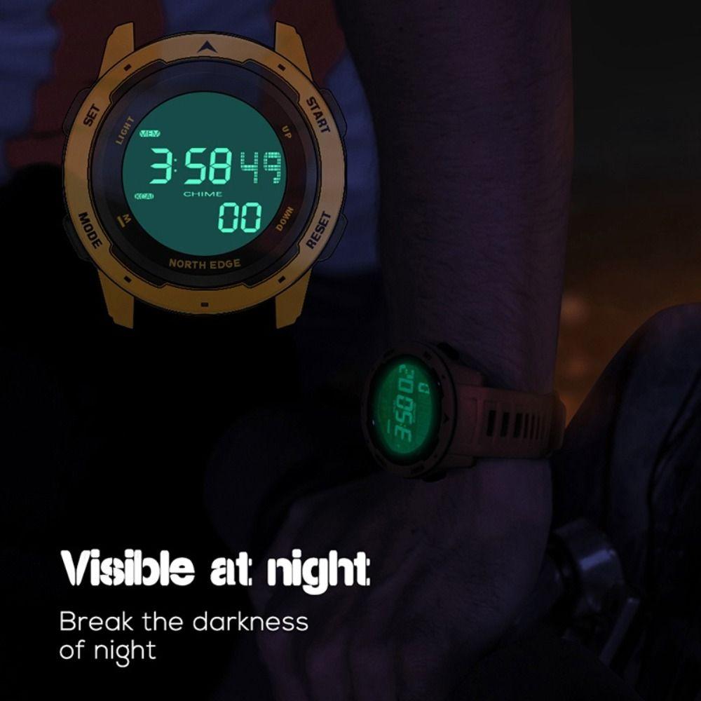Waterproof 50m Smart Watch Dual Time Shock Resistant Sports Watch Digital Alarm Rubber Strap Digital Watch Outdoor Sports