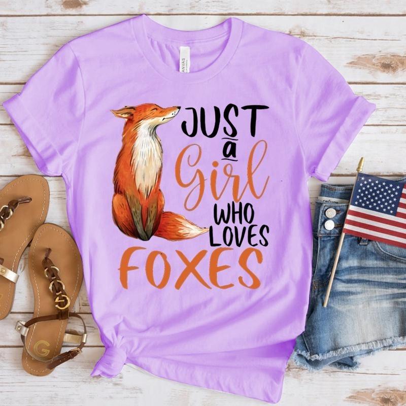 Foxes Printed Kids Adult T-shirt Summer Women's and Men's Casual Outdoor Girl and Boy Short Sleeve Tees Top Loose Pullover
