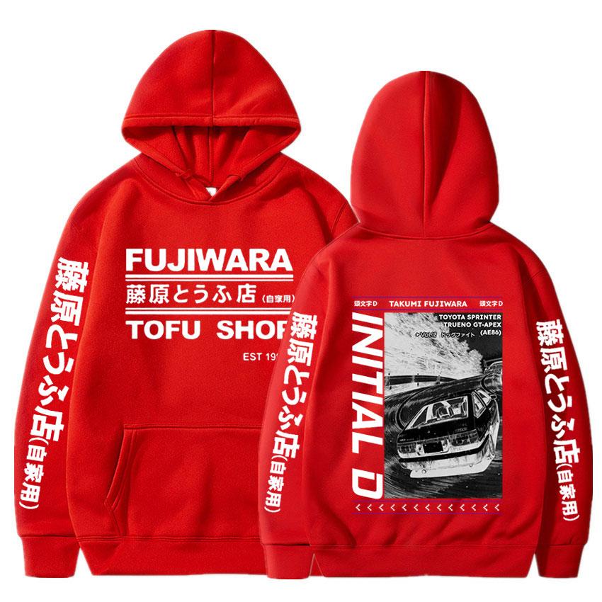 Популярная японская аниме Drift AE86 Initial D, двухсторонняя толстовка с капюшоном Takumi Fujiwara R34 Skyline GTR JDM Manga, толстовки с капюшоном, уличная одежда