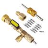 With Dual Size SAE 1/4 & 5/16 Port for R22 R410A R404A R407c Air Conditioning Line Repair Tools Valve Core Remover/Installer