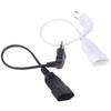 1Pc Eu Power Adapter Cord 90 Degree Angled European Round 2Pin Male To Female Plug Power Cable For Ups Pdu 0.3M