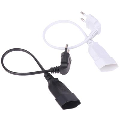 1 шт. шнур адаптера питания европейского стандарта, изогнутый под углом 90 градусов, европейский круглый 2-контактный кабель питания с вилкой «папа-мама» для UPS Pdu 0,3 м