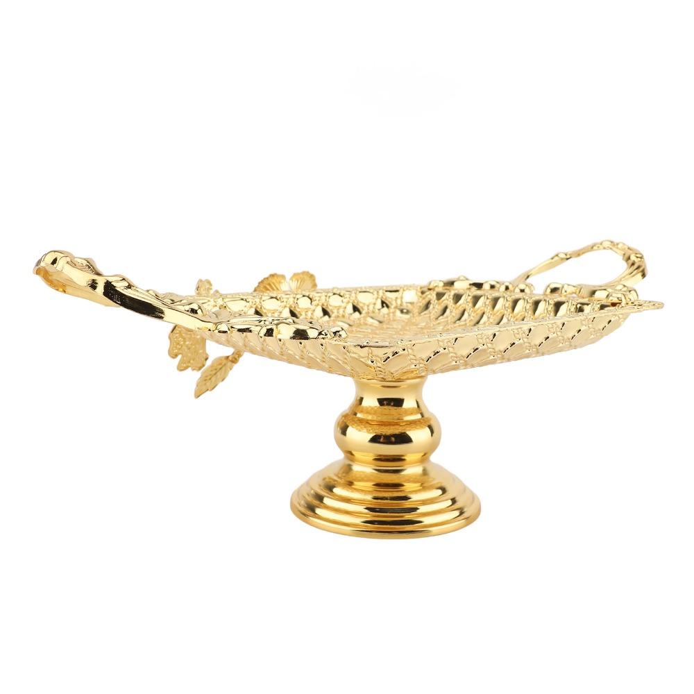 2pcs Gold Dessert Serving Tray Alloy Cupcake Display Stand Cake Serving Stand Wedding Celebration