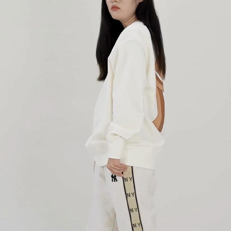 New MLB New York Yankees Sweatshirts Unisex Cream 3AMTB0224-50CRS