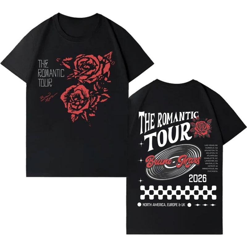 Singer Bruno Mars The Romantic new album tshrit Mens Women Casual Fashion High Quality harajuku tshrits teenagers Unisex