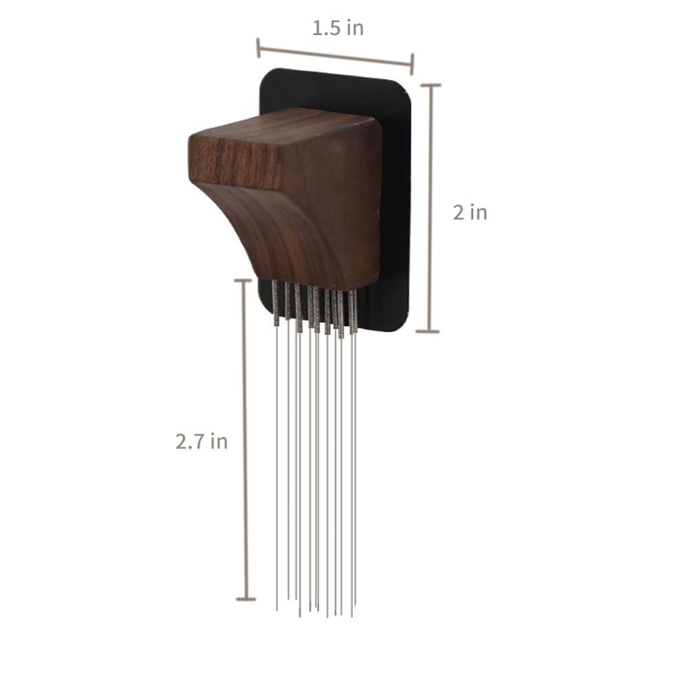 Магнитный WDT Инструмент для Эспрессо с Входящей в Комплект Металлической Пластиной, Изготовленный вручную с Ручкой из Натурального Дерева, Игла-Перемешиватель, Адсорбционная Кофеварка