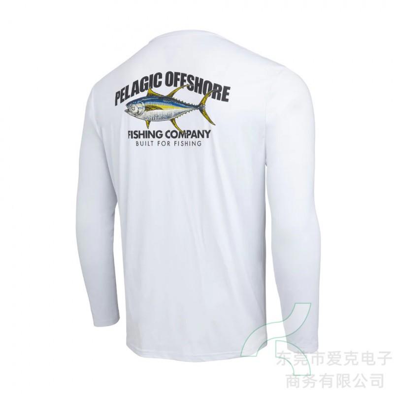 Mens Quick-Dry UV Protection Fishing Shirt UPF 50 Long Sleeve Breathable Performance Tee Outdoor Sports Cycling