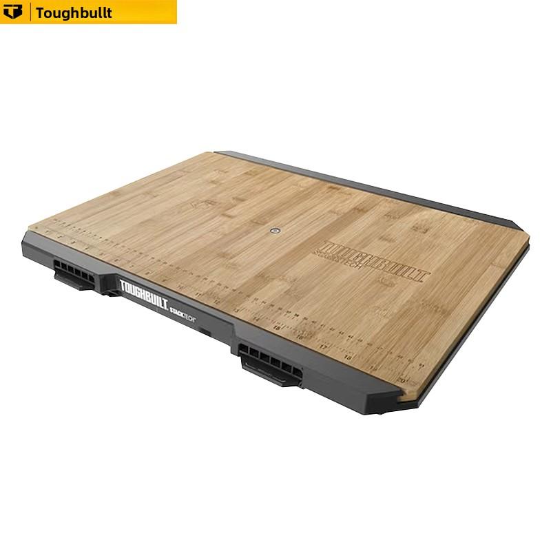 Прочная штабелируемая верстак ToughBuilt с крышкой-ящиком для весов - Съемная модульная станция для хранения инструментов со встроенной линейкой, TB-B1-A-10