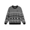 Full Print Diamond Color Block Round Neck Pullover Sweater Men Sweater Black AMBT247-3