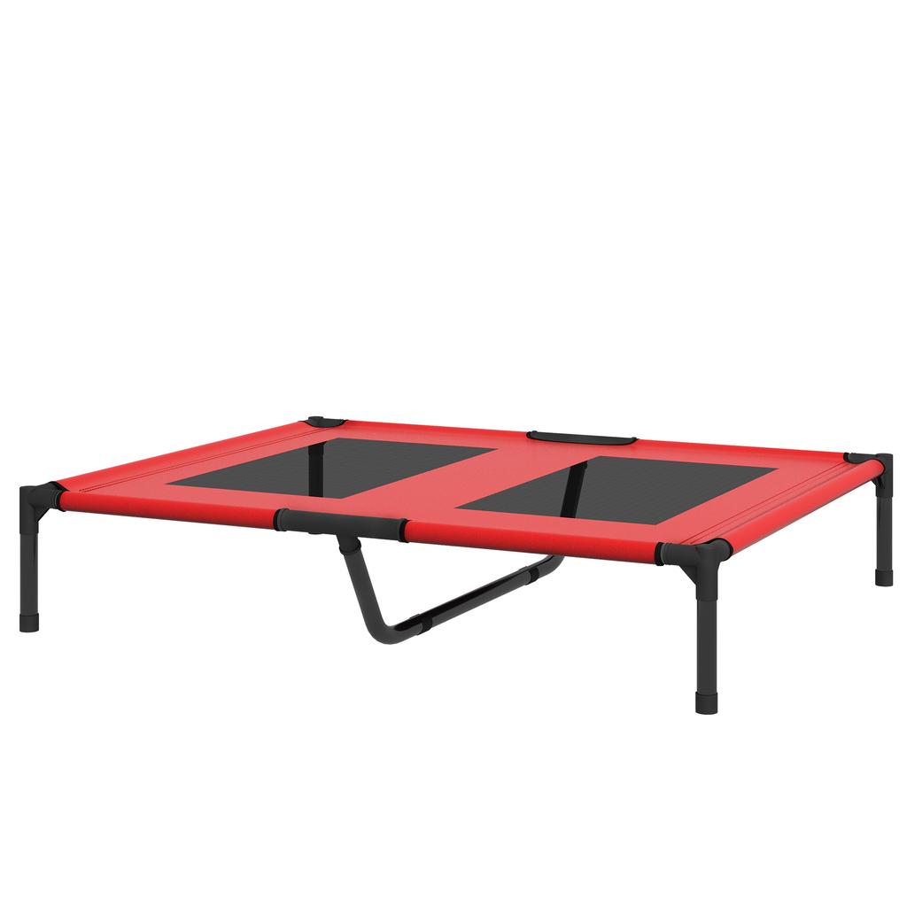 Dog Bed Dog Lounger Robust Elevated And Weatherproof Up To 50 Kg 92x76x18cm Red