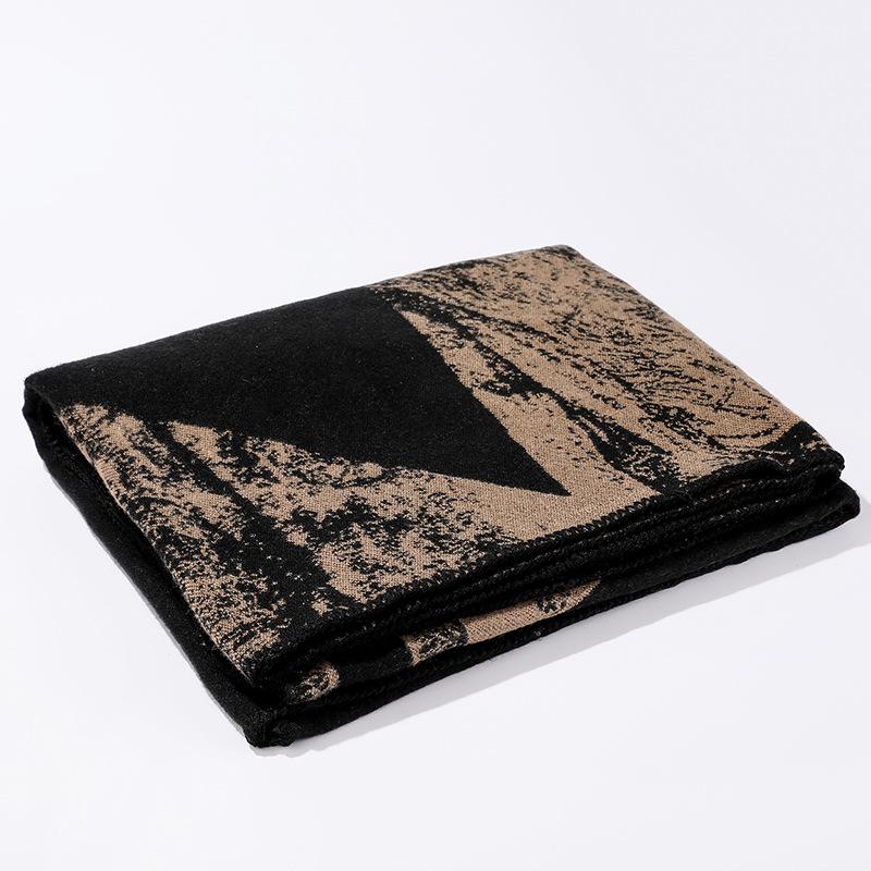 Женская простая модная шаль, утолщенная теплая пашмина, двусторонняя накидка, осенне-зимний плащ