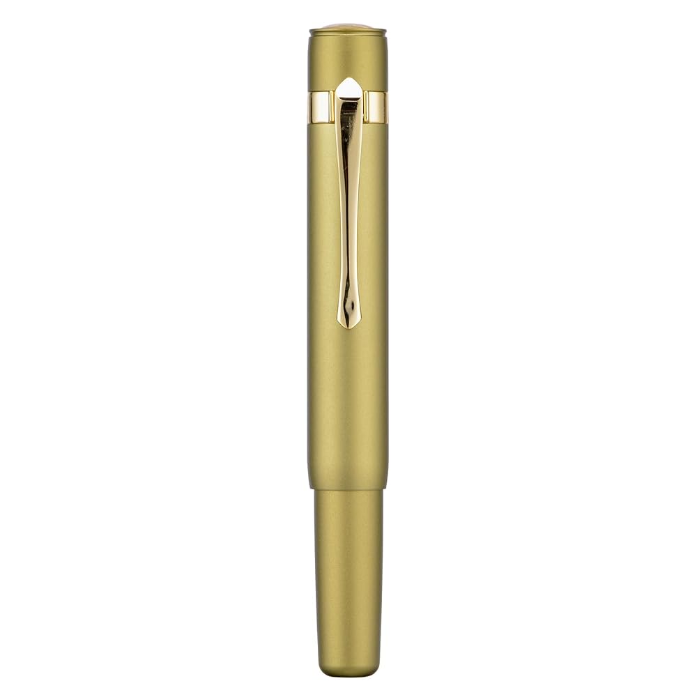 Hongdian M2 Mini Fountain Pen, Olive Green, Fine Nib, Soft Tip, Aluminum, Slim Pocket Travel Pen