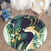 Floor Mat Living Room Rug Children's Crawling Play Area Mat Anime Carpet Door Mat Forest Fawn Round Rug