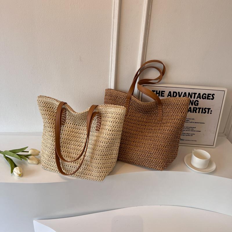 Новая плетеная сумка женская большой вместимости пляжная сумка для отпуска на море универсальная портативная сумка через плечо