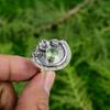 Sterling Silver Green Amethyst Gemstone Bezel Flower Daughter Boho Ring Jewelry