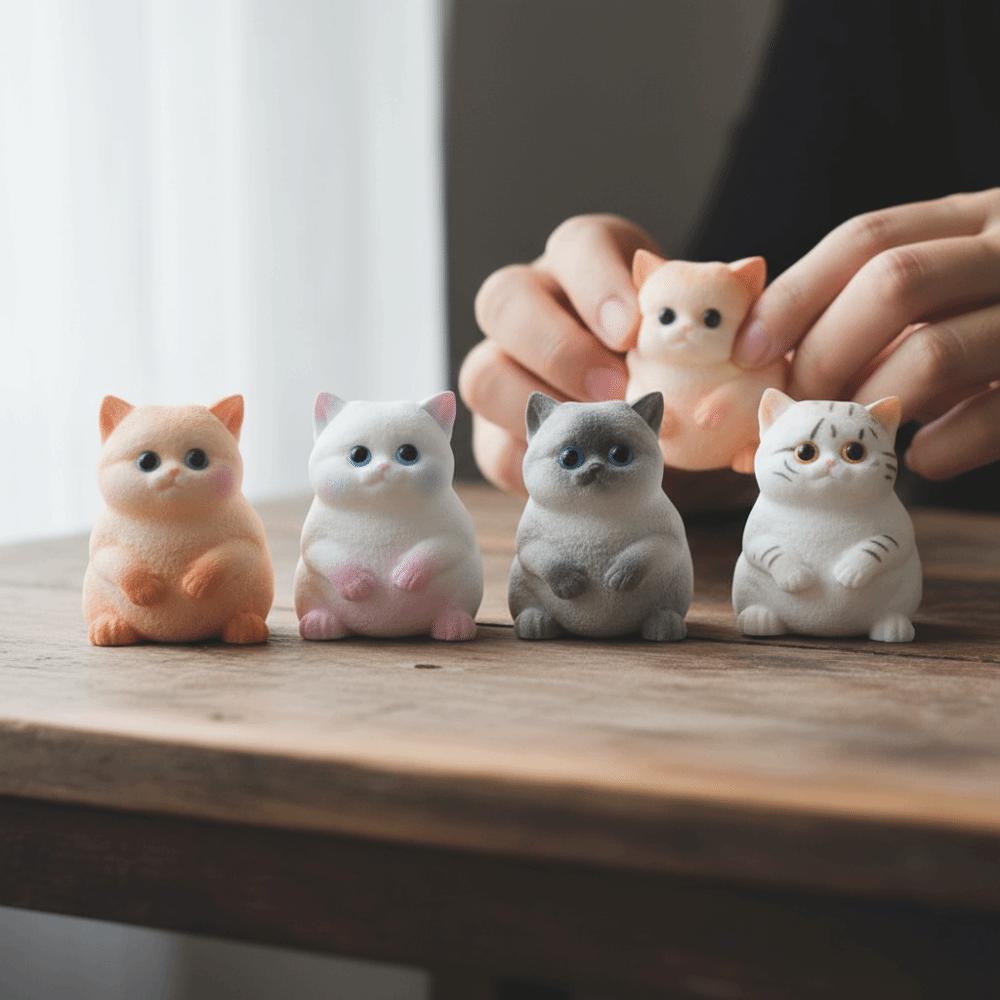 Soft Silicone Cat Squishy Toy Slow Rebound Cat Pinching Toy Cat Squeeze Toy Anxiety Relief