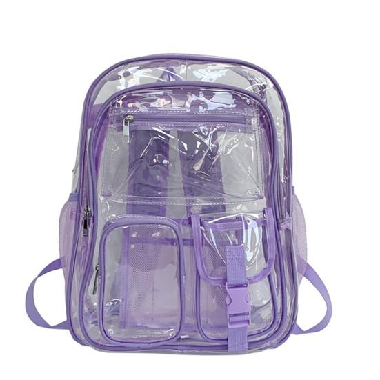 Clear Backpack for Girls Boys Waterproof Heavy Duty Transparent Bookbag Large Capacity See Through Backpack for Work School Travel