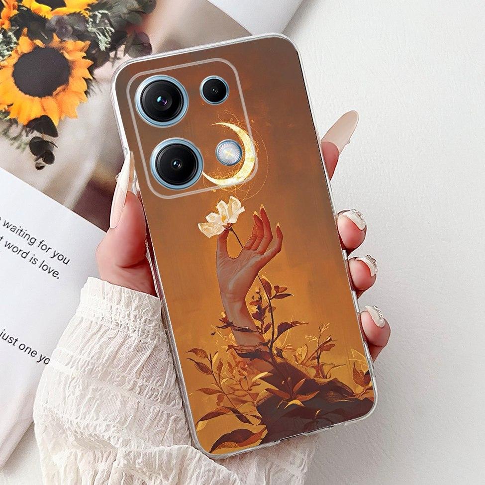 Clear For Redmi Note 14S 4G Case Cover Luxury Butterfly Love Fashion Flowers Cool Lion Cute Painted Soft Casing