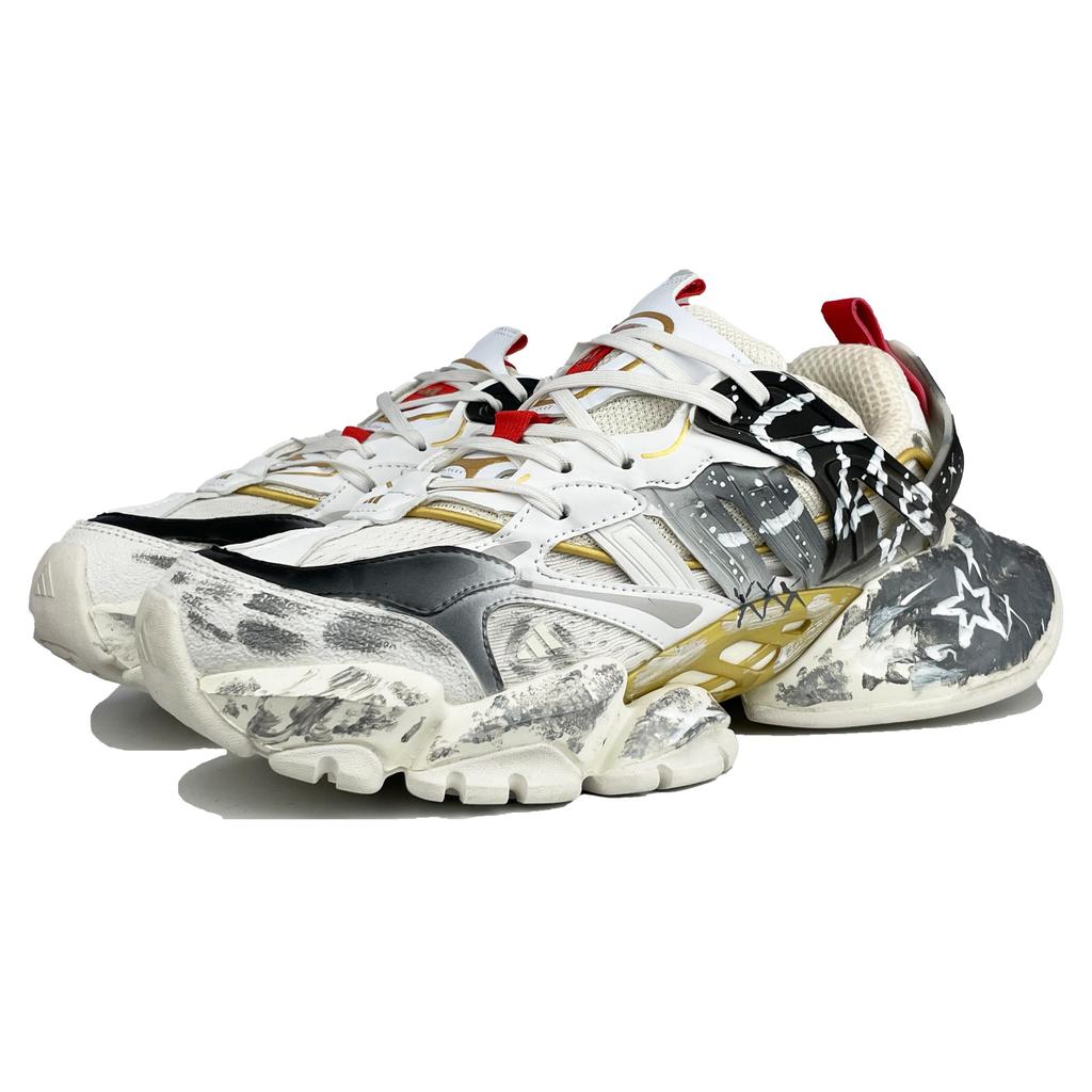 adidas XLG RUNNER DELUXE Устойчивые к истиранию Низкие Повседневные Беговые Кроссовки Унисекс Черно-белые JQ2973(Команда1090-)