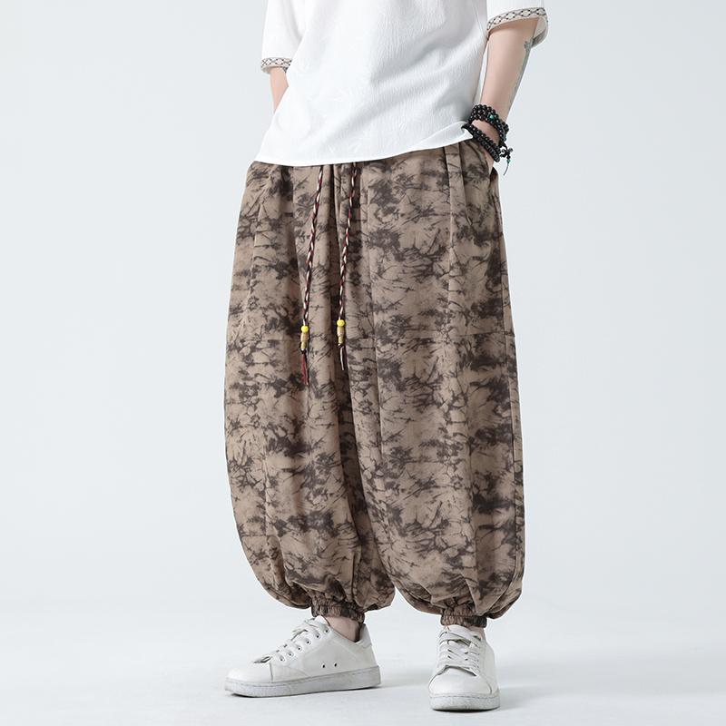 Spring Vintage Harajuku Loose Wide Leg Harem Pants Men Oversized Hip Hop Streetwear Trousers