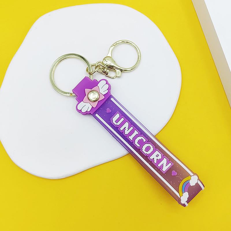 Прозрачный ПВХ мягкий резиновый брелок для ключей английский маленький цветок желе цвета сливы конфетный цвет капли клейкий браслет