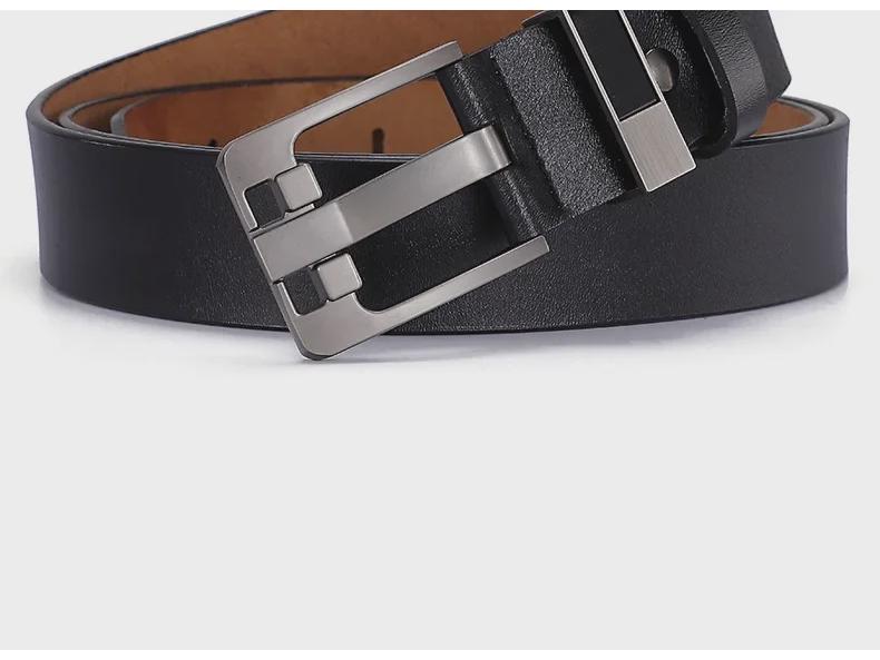 Retro Men's Leather Belt with Extra-Large Waistband and Pin Buckle - Pure Cowhide Genuine Leather