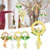 Easter Decoration Front Door Wreath Simulation Flower Cute Rabbit Hanging Ornament For Easter Decoration Happy Easter Egg Funny