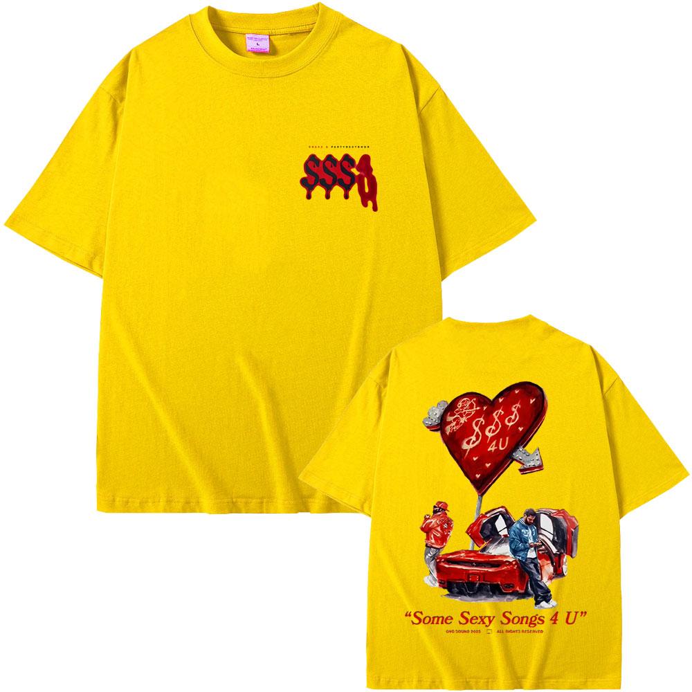 2025 New Drake & PARTYNEXTDOOR SSS4U Some Sexy Songs 4 U New Album Graphic T-shirt Men Women Hip Hop Fashion Oversized T Shirts
