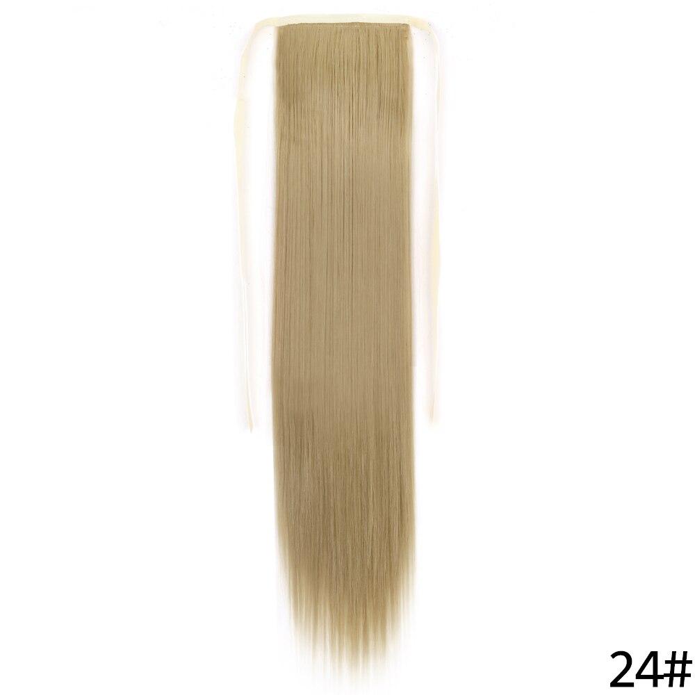 MERISIHAIR Women Long Straight Wrap Around Ponytail Synthetic Fiber Long Straight Wavy Hair Extensions Daily Wear