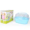 Portable Transparent Hamster Cage with Water Bottle Breathable Travel Carrier Suitable Small Pets Built-in Water Bottle Feeder