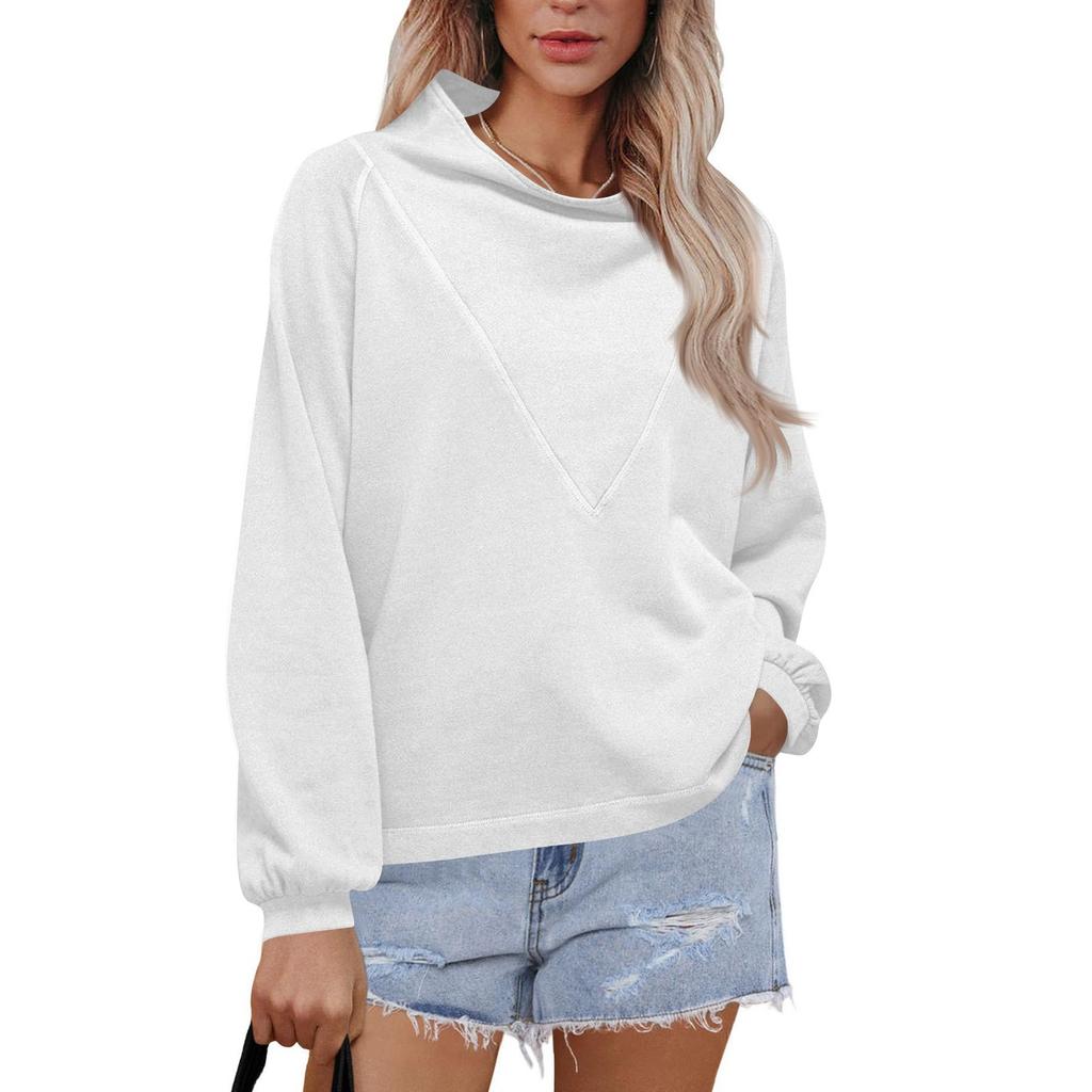 Женский модный пуловер с длинными рукавами и однотонный свитшот