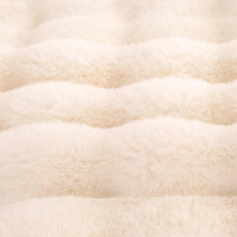 Winter Rabbit Fur Thickened Double Layer Warm Sofa Napping Blanket Synthetic Fur Blanket