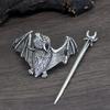 1pc Exquisite Vintage Silver Hairpin Bat Detailed Gothic Animal Dark Style Unique Statement Jewelry Alternative Fashion Peculiar