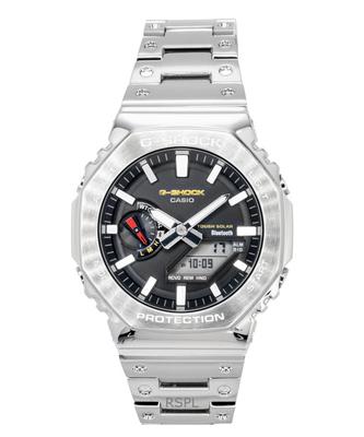 G-Shock Полностью металлические аналогово-цифровые часы с подключением к смартфону из нержавеющей стали, черный циферблат, солнечная батарея GM-B2100SD-1C, 200 м, мужские часы