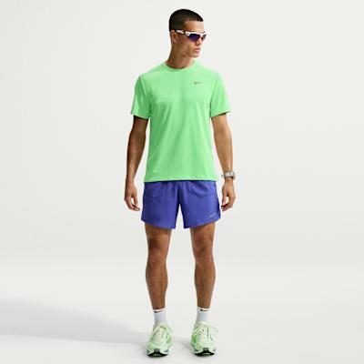 Nike MILER Running T Shirts Men's Dreamy Green/Tranquil Cucumber Green
