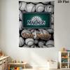 Name Custom Seattle Mariners Logo Wall Tapestry Aesthetic Wall Hanging Printed Fabric Blanket Decorative Tapestries for Bedroom Living Room Home Decor