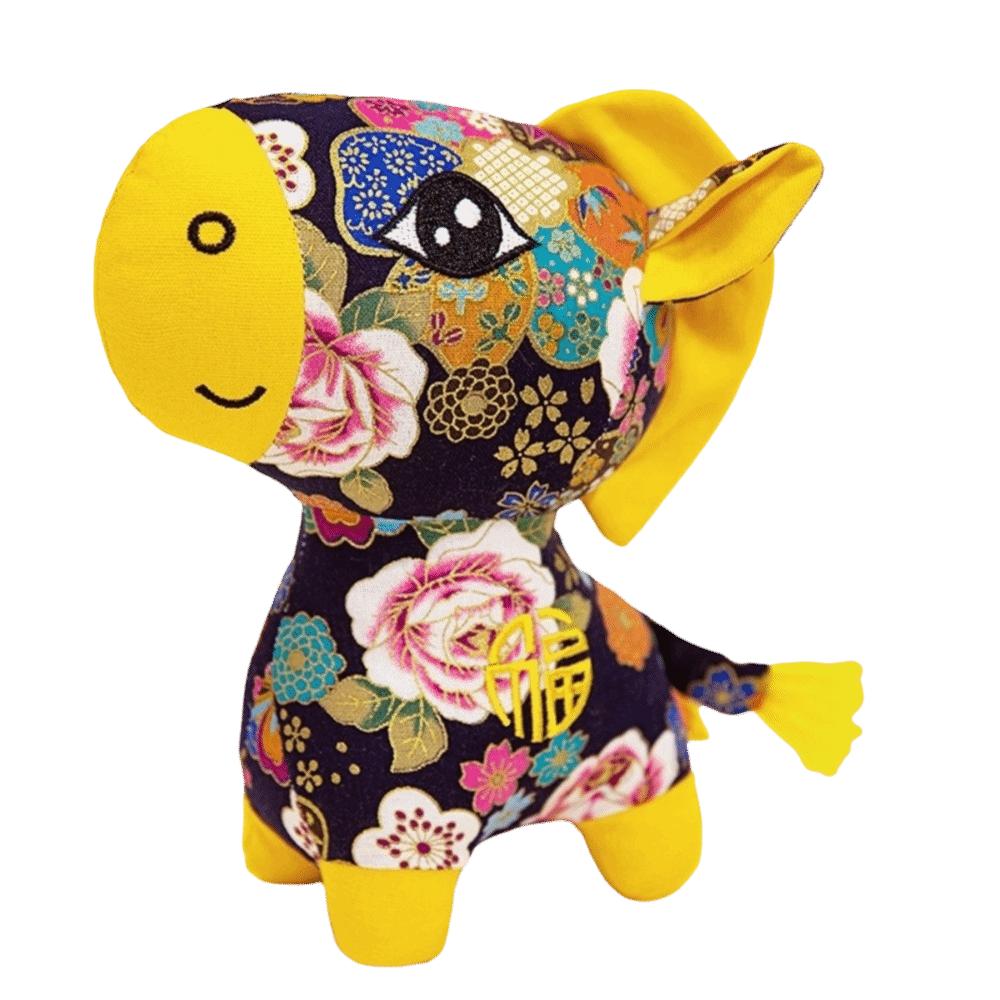 PP Cotton Plush Horse Stuffed Animal Toy Soft Chinese Horse Plush Doll Festive Decor