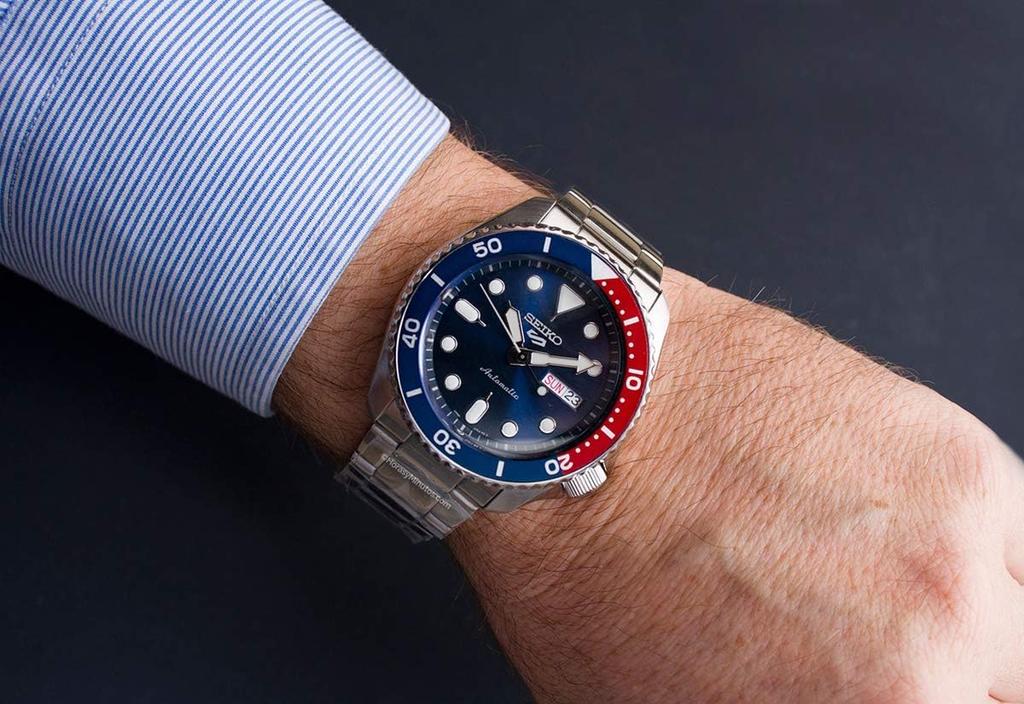 Seiko 5 Спортивный безель из нержавеющей стали браслет автоматические часы SRPD53K1 часы 'Pepsi' мужские мужские