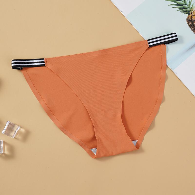 Модные бесшовные трусики, женские трусы с низкой посадкой, удобные трусы, полосатый пояс, ледяной шелк, сексуальное женское нижнее белье, нижнее белье