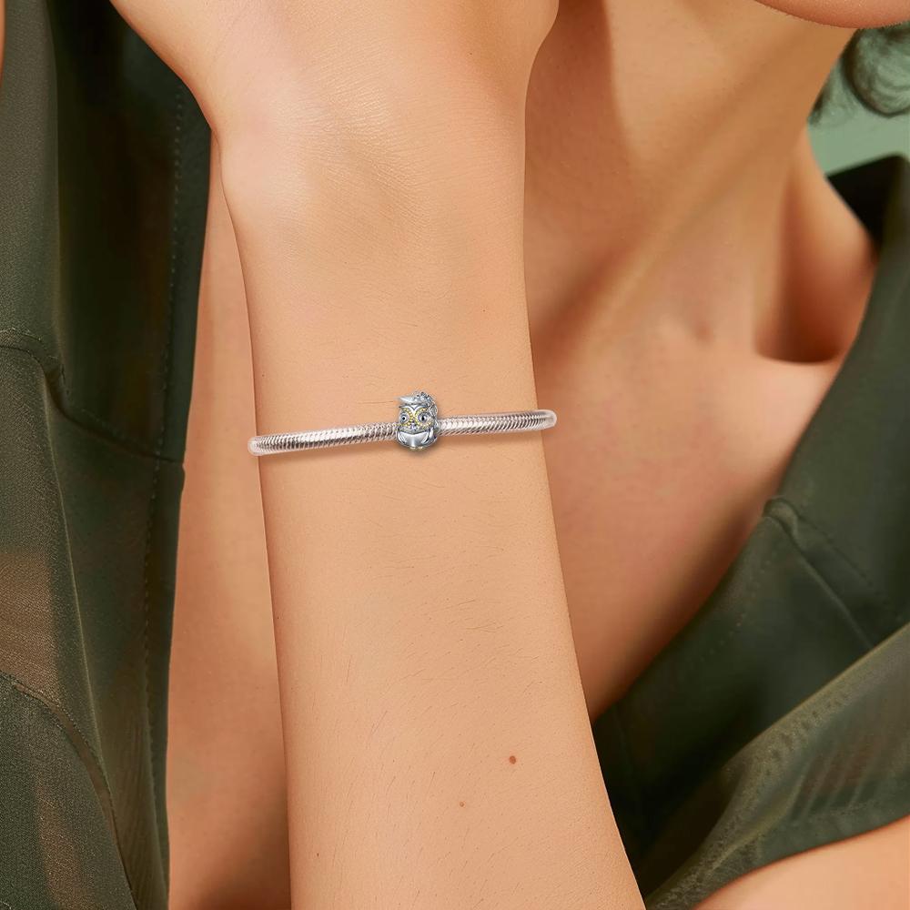 Шарм-бусины Шармы Серебро Милая Сова Подарок на Выпускной Медь Покрытая Идеально Для Шарм-бусин Шармы Медь Покрытая Аутентичные Браслеты для Изготовления Украшений