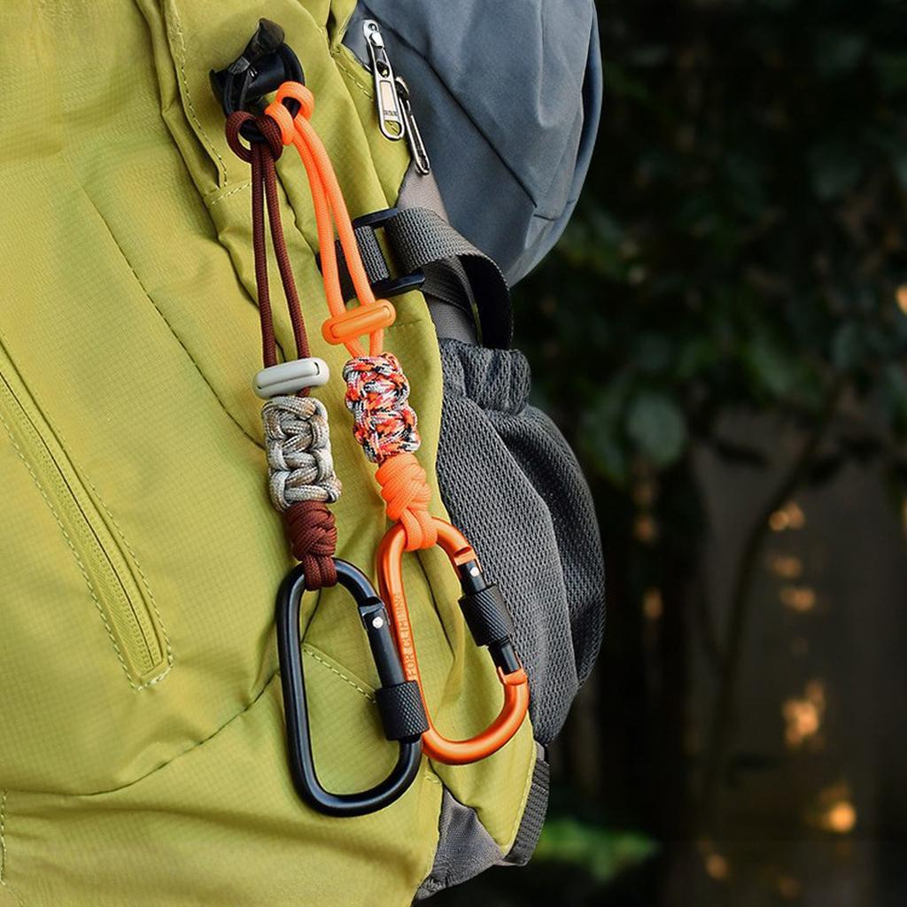 Multifunctional Outdoor Camping Accessory, Rope Keychain with -Loss Strap and Water Bottle Hook Hiking