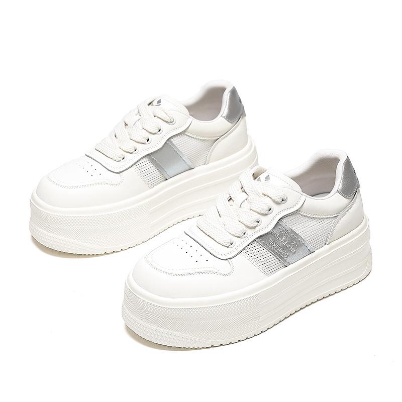 Strictly Selected Leather Little White Shoes Women's 2025 New Casual Retro Versatile Comfortable Height Increase Breathable Women's Shoes Thick Basepl