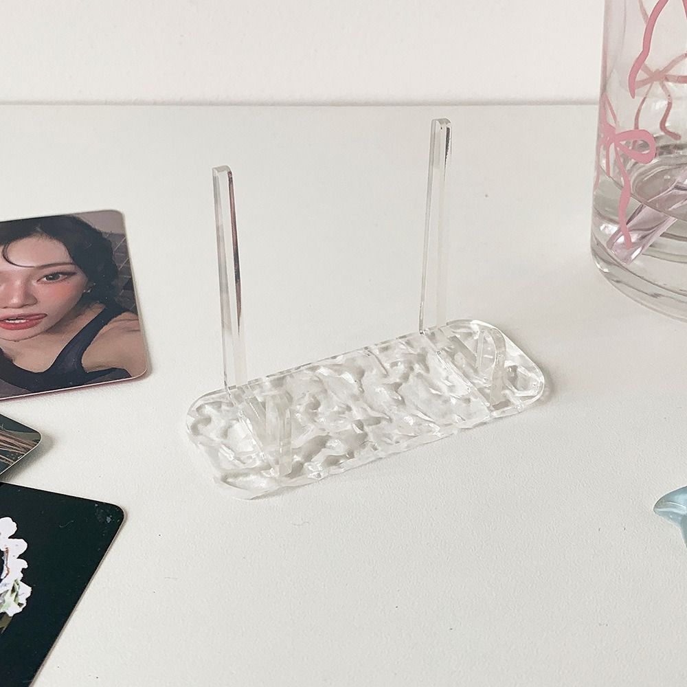 Clear Acrylic Photo Card Holder Water Ripple Picture Frame Photo Display Stand Desktop Display