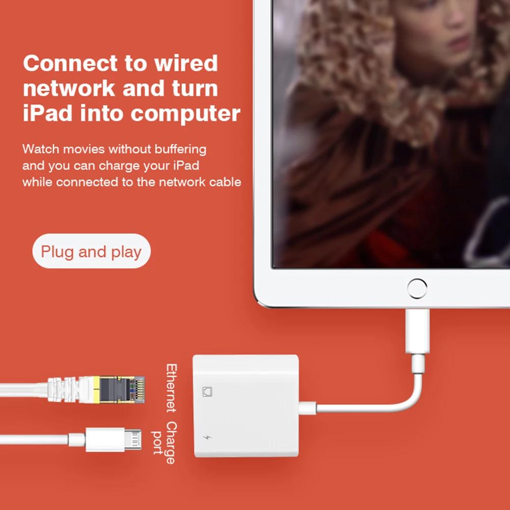 Tpye-C Lighting to RJ45 Ethernet OTG адаптер LAN проводной сетевой кабель/концентратор с портом зарядки для iPad iPhone 14 13 12 11 Pro Max samsung xiaomi redmi