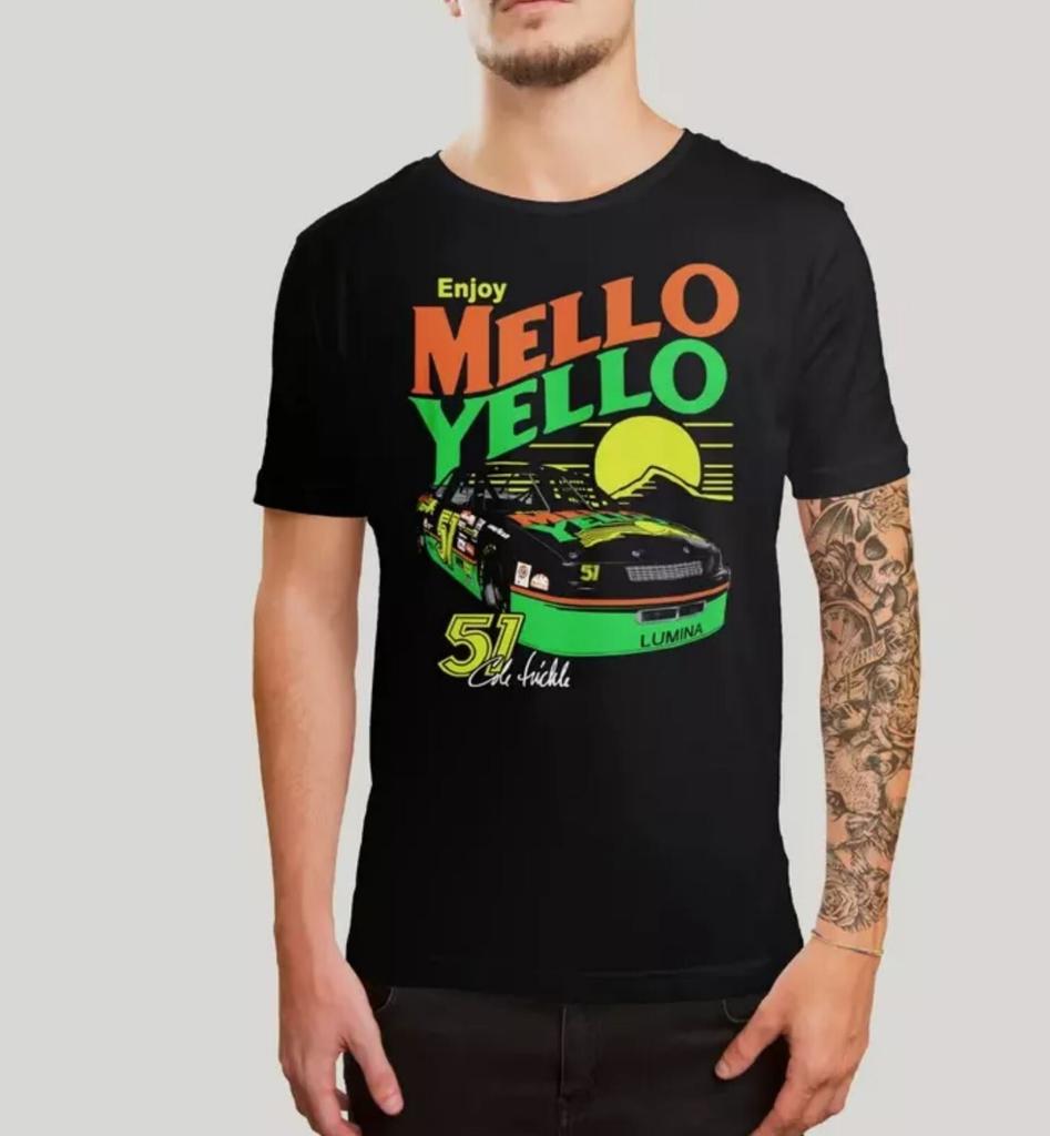 Гоночная футболка Mello Yello, Гоночный автомобиль, Дни грома, Футболка NASCAR, Автогонки 90