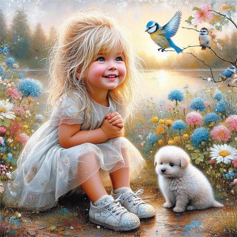 DIY Алмазная картина Прекрасный ребенок вышивка крестом набор Мозаичное искусство Алмазная картина Полный круг Алмазное украшение для дома