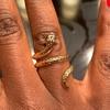 2024 Snake Rings For Women Men Punk Hip Hop Open Adjustable Gold Plated Ring Stainless Steel Zircon Aesthetic Jewelry Anillos Homme