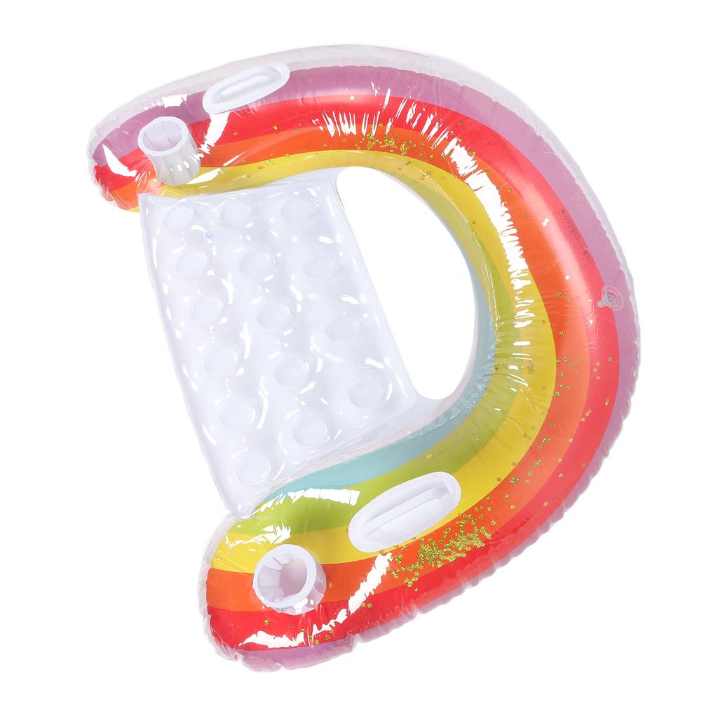 Rainbow Inflatable Chair Float U Seat Inflatable Single Person Swimming Pool Floating Raft Lounger